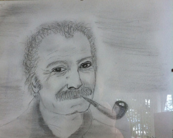 Named contemporary work « Portrait de Georges Brassens », Made by PATRICIA DELEY