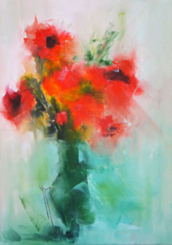 Named contemporary work « Coquelicots passion », Made by JAVER