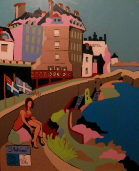 Named contemporary work « Saint-Malo, the beach1 », Made by PB