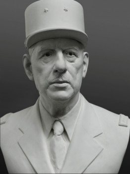 Named contemporary work « Portrait Général De Gaulle », Made by LAURENT MC