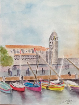 Named contemporary work « Le port de Collioure », Made by PATRICIA DELEY