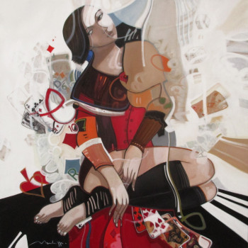 Contemporary work named « la petite tricheuse », Created by MENDRISSE