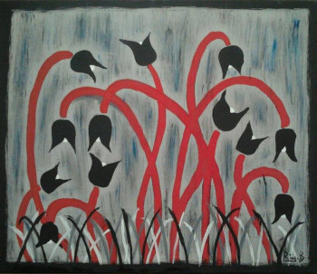 Named contemporary work « Black tulips », Made by RIM