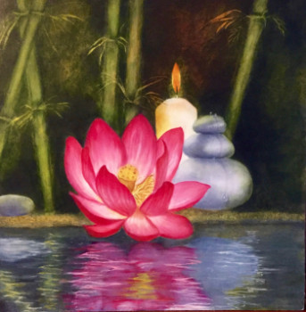 Named contemporary work « lotus », Made by NELLY COUGARD