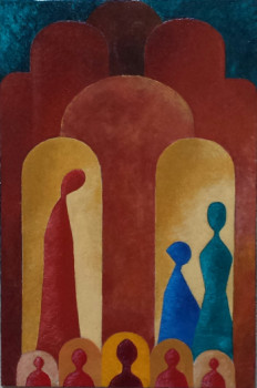 Named contemporary work « 8 figures », Made by LALLO