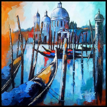 Named contemporary work « Venise », Made by LAURENCE CLEREMBAUX