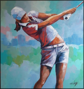 Named contemporary work « Golfeuse », Made by LAURENCE CLEREMBAUX