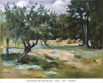 Named contemporary work « PAYSAGE DE SOLOGNE », Made by FRANçOISE LEDAMOISEL