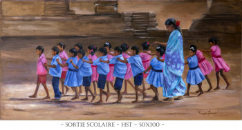 Contemporary work named « SORTIE SCOLAIRE », Created by FRANçOISE LEDAMOISEL