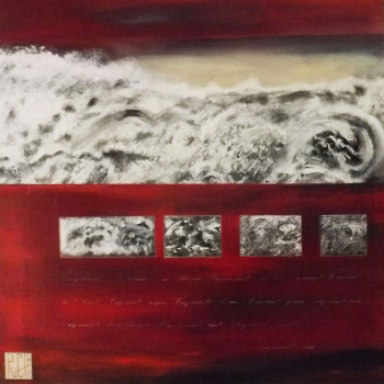 Named contemporary work « Fenêtre sur vague », Made by LY-ROSE