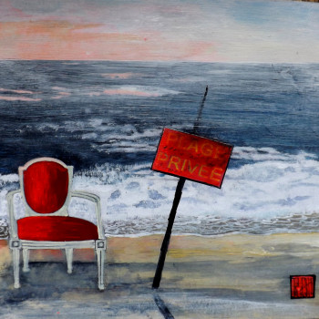 Named contemporary work « Voltaire à la plage », Made by LY-ROSE