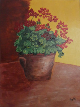 Named contemporary work « Geranium », Made by JACKY MONKA