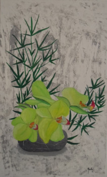 Named contemporary work « Orchidées », Made by JACKY MONKA