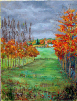 Named contemporary work « Rivière, automne à Grosville », Made by ARTOIS
