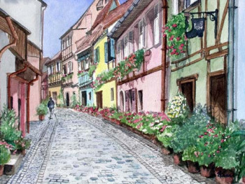 Named contemporary work « Eguisheim », Made by PATRICK LéAU