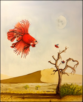 Named contemporary work « Poissons volants », Made by JEFF WANQUET