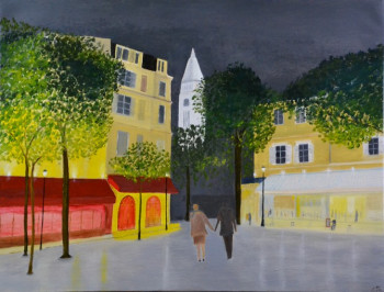 Named contemporary work « Place du Tertre », Made by LAURENT S