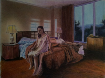 Named contemporary work « Insomnie », Made by JACQUES TAFFOREAU