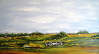 Named contemporary work « paysage en Lauragais », Made by ALAIN RIVIER