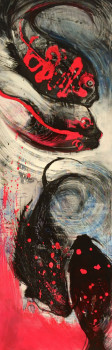 Named contemporary work « Le rouge et le monstre », Made by NADINEGAUTHIER