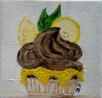 Named contemporary work « Gourmandises - série cupcake - chocolat citron », Made by PATRICIA DELEY