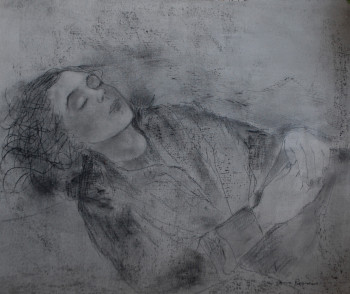 Named contemporary work « Portrait KM », Made by ANNE ROUSSEAU