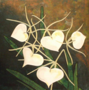 Named contemporary work « "De nos coeurs étoilés jailliront nos Pensées" (Orchidée BRASSAVOLA NODOSA) », Made by S.LOHMANN - SYLOH