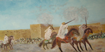 Named contemporary work « Fantasia dans le sud Marocain », Made by GUY  ROMEDENNE