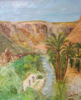 Named contemporary work « Les gorges du Toddha (sud Marocain) », Made by GUY  ROMEDENNE