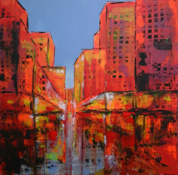 Named contemporary work « URBAIN ROUGE », Made by MIREILLE MAURY