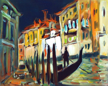 Named contemporary work « Lumière d'orage sur le Grand Canal à Venise », Made by ALAIN LE NOST