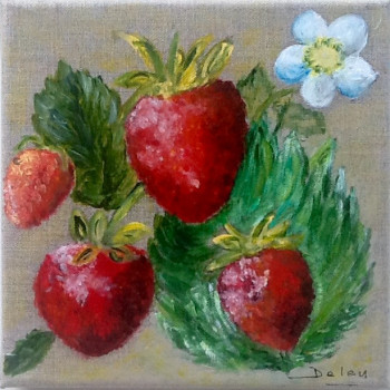 Named contemporary work « Fruit d ete - série fruits rouge - les fraises », Made by PATRICIA DELEY