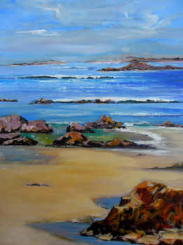 Named contemporary work « rochers et plage », Made by ALAIN COJAN
