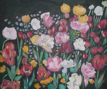 Named contemporary work « fleurs champêtres », Made by MIREILLE BREGOU