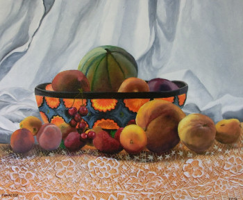 Named contemporary work « LES FRUITS D'ETE », Made by PIERRE BARCELO