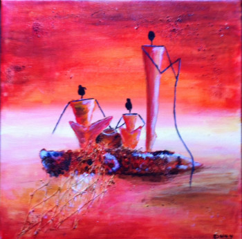 Named contemporary work « La pêche africaine », Made by PATRICIA DELEY