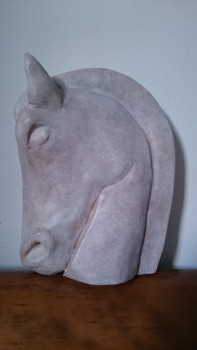 Named contemporary work « Tête de cheval », Made by NADINE VIRARD