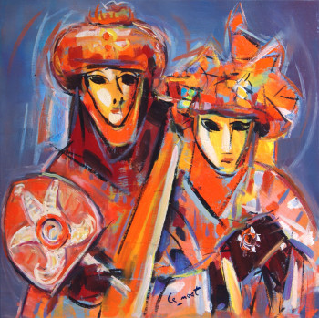 Named contemporary work « Masques », Made by ALAIN LE NOST