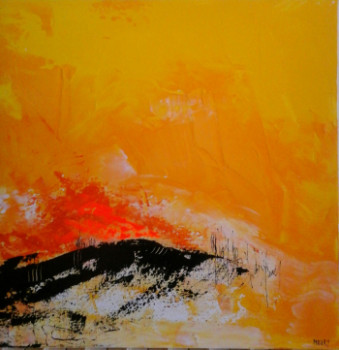 Named contemporary work « YELLOW 2 », Made by MIREILLE MAURY