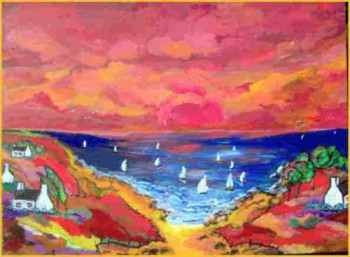 Named contemporary work « Coucher de soleil », Made by CIELDEBRETAGNE