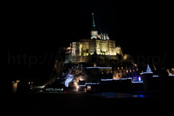 Named contemporary work « Mont Saint-Michel by Night #1 », Made by NICOLAS PORTAIS