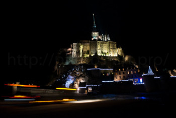 Named contemporary work « Mont Saint-Michel by Night #2 », Made by NICOLAS PORTAIS