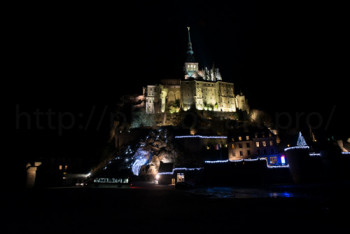 Named contemporary work « Mont Saint-Michel by Night #4 », Made by NICOLAS PORTAIS