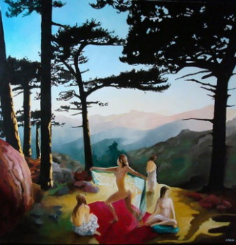 Named contemporary work « DANSE SOUS LES PINS », Made by BARON