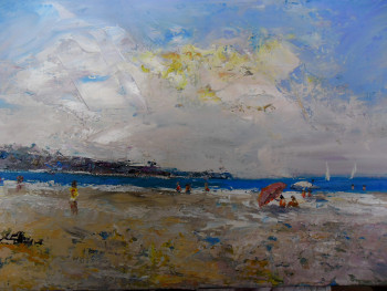 Named contemporary work « plage du kelenn a carantec », Made by ALAIN COJAN