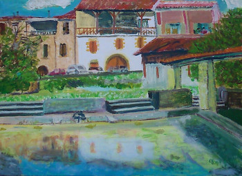 Named contemporary work « Le Lavoir de Monsegur  », Made by LUIGINA