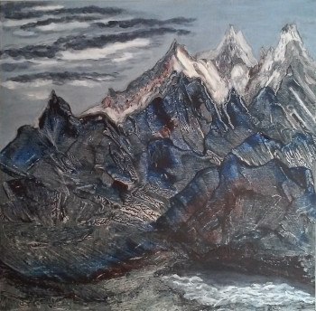 Named contemporary work « Montagnes 2 », Made by BARTLET-DROUZY