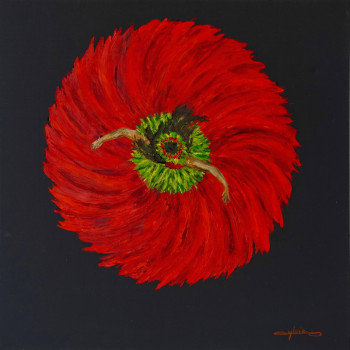 Named contemporary work « Fleur dansante », Made by SYLVIE ACTIS BARONE