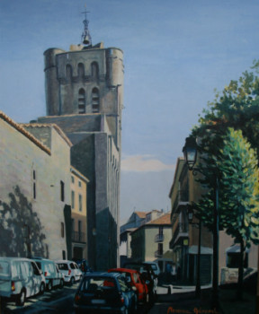 Contemporary work named « Agde, Saint Etienne et square du Docteur Picheire », Created by MAXENCE GERARD