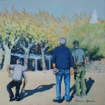 Named contemporary work « Agde, la partie de pétanque », Made by MAXENCE GERARD